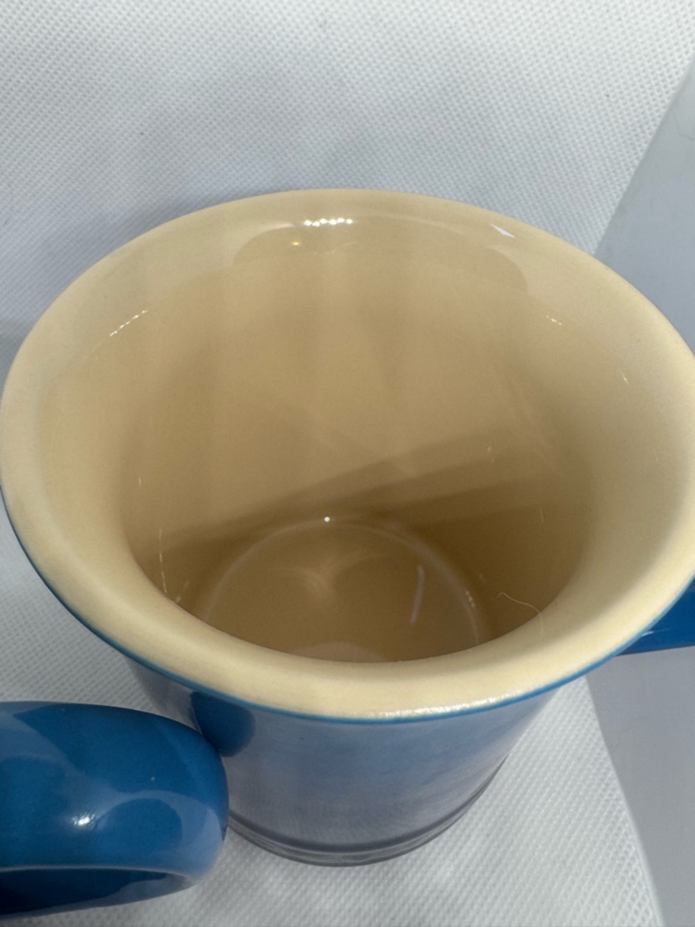 Le Creuset Blue Stoneware Mugs with Cream Interior - Set of 2 - Picture 3 of 6